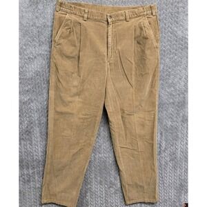 Towncraft Men's‎ Wheat Brown Corduroy 40x34 Pants Elastic Waist/Zip Classic Fit